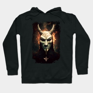 Revolutionary Fusion: Guy Fawkes Mask Shaped as Baphomet Hoodie